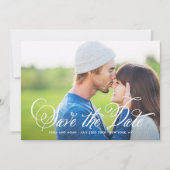 Rustic Elegant Script Photo Save the Date Card (Voorkant)