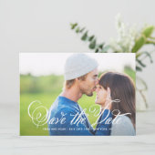 Rustic Elegant Script Photo Save the Date Card (Staand voorkant)
