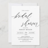 Rustic Elegant Simple Bridal Shower Invitation Kaart (Voorkant)