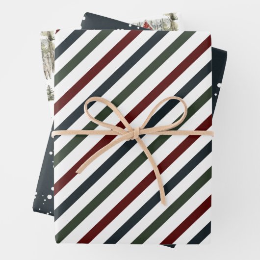 Rustic Elegant Snowy Winter | Kerstfeestdag Inpakpapier Vel (In situ)