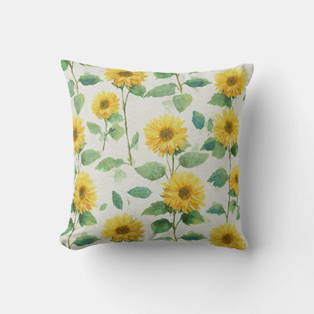 Rustic & Elegant Sunflower Classic Floral Kussen (Voorkant)