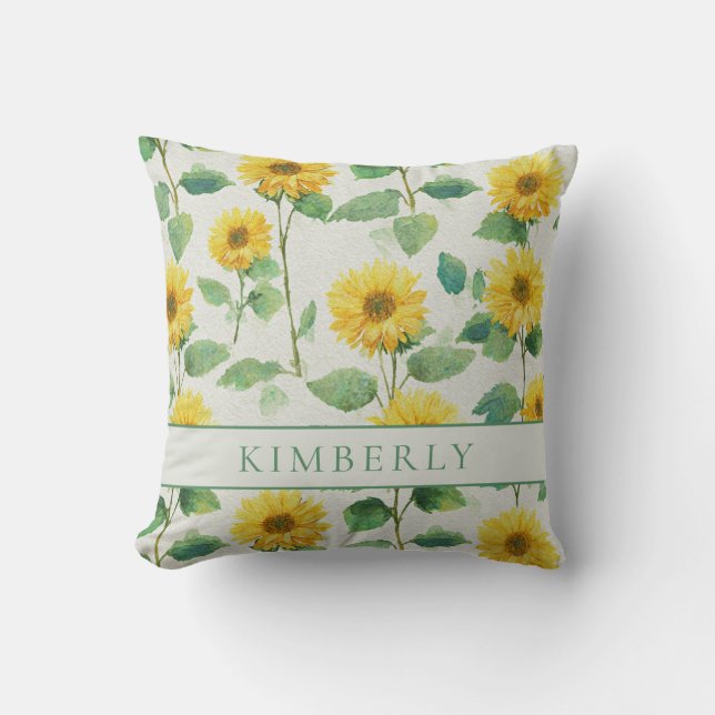 Rustic & Elegant Sunflower Classic Floral Kussen (Voorkant)