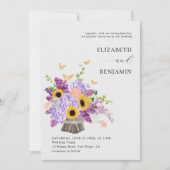 Rustic Elegant Sunflower Lush Bouquet Wedding Kaart (Voorkant)