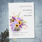 Rustic Elegant Sunflower Lush Floral Boho Wedding Kaart
