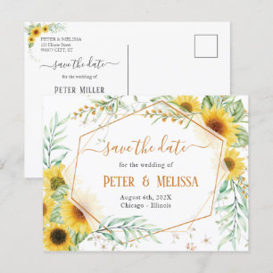 Rustic Elegant Sunflower sla het Briefkaart op de