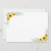 Rustic Elegant Sunflower slaat de datum op Aankondiging (Achterkant)