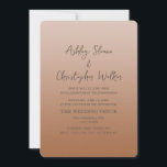 Rustic Elegant Terracotta Cream Ombre' Wedding Kaart<br><div class="desc">Uitnodiging voor een trouwe,  elegante terracotta en crème ombre' bruiloft. Neem contact met mij op voor hulp bij uw aanpassingen of om extra aanpassing of coördinatie van Zazzle-producten voor uw gebeurtenis aan te vragen.</div>