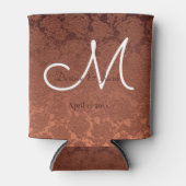 Rustic Elegant Terracotta Fall Wedding Monogram Blikjeskoeler (Voorkant)
