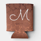 Rustic Elegant Terracotta Fall Wedding Monogram Blikjeskoeler (Achterkant)