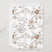 Rustic Elegant Terracotta Floral Script Wedding Kaart (Achterkant)