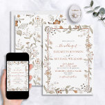 Rustic Elegant Terracotta Floral Script Wedding Kaart<br><div class="desc">Welkom bij je trouwfeest! Maak je grote dag nog specifieker met deze verbluffende Rustic Elegant Terracotta Floral Script Wedding Invitation. Deze uitnodiging heeft een stevig, elegant ontwerp dat prachtig is omgeven met terracotta en waterverf botanica en greenery. U kunt uw eigen trouwdetails op de voorzijde in prachtig kalligrafiekmanuscript personaliseren, terwijl...</div>
