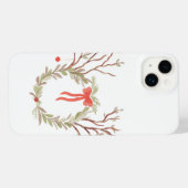 Rustic Elegant watercolor Xmas phone case iPhone Hoesje (Achterkant horizontaal)