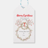 Rustic elegant watercolour Christmas Cadeaulabel (Voorkant)