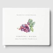 Rustic Elegant Waterverf Grape Foliage Wedding Gastenboek (Voorkant)