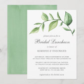 Rustic Elegant Waterverf Greenery Bridal Luncheon Kaart (Voorkant / Achterkant)