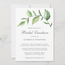 Rustic Elegant Waterverf Greenery Bridal Luncheon