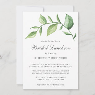 Rustic Elegant Waterverf Greenery Bridal Luncheon Kaart