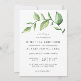 Rustic Elegant Waterverf Greenery Sprig Wedding Kaart