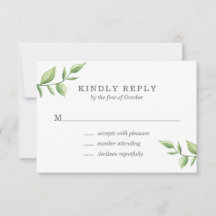 Rustic Elegant Waterverf Greenery Sprig Wedding
