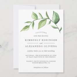 Rustic Elegant Waterverf Greenery Wedding Kaart
