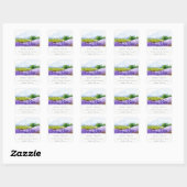 Rustic Elegant Waterverf Lavender Fields Adres Vierkante Sticker (Vel)