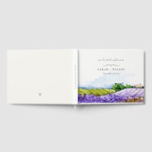Rustic Elegant Waterverf Lavender Fields Wedding Gastenboek (Volledig)