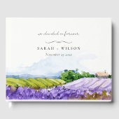 Rustic Elegant Waterverf Lavender Fields Wedding Gastenboek (Voorkant)