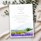 Rustic Elegant Waterverf Lavender Fields Wedding Kaart