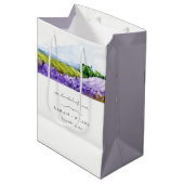 Rustic Elegant Waterverf Lavender Fields Wedding Medium Cadeauzakje (Voorkant Gekanteld)