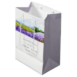 Rustic Elegant Waterverf Lavender Fields Wedding Medium Cadeauzakje