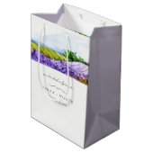 Rustic Elegant Waterverf Lavender Fields Wedding Medium Cadeauzakje (Achterkant Gekanteld)