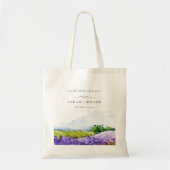 Rustic Elegant Waterverf Lavender Fields Wedding Tote Bag (Voorkant)
