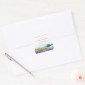 Rustic Elegant Waterverf Lavender Fields Wedding Vierkante Sticker (Envelop)