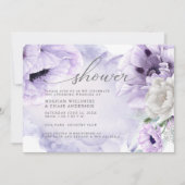 Rustic Elegant Waterverf Violet Floral Poppies Kaart (Voorkant)