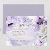 Rustic Elegant Waterverf Violet Floral Poppies Kaart (Voorkant / Achterkant)