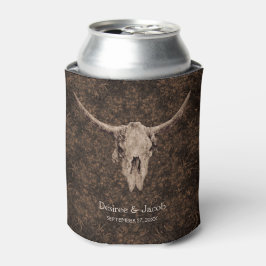 Rustic Elegant Wedding Brown Western Bull Skull Blikjeskoeler
