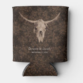 Rustic Elegant Wedding Brown Western Bull Skull Blikjeskoeler (Voorkant)