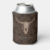 Rustic Elegant Wedding Brown Western Bull Skull Blikjeskoeler (Blikje Achterkant)