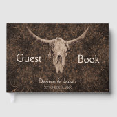 Rustic Elegant Wedding Brown Western Bull Skull Gastenboek (Voorkant)