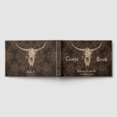 Rustic Elegant Wedding Brown Western Bull Skull Gastenboek (Volledig)