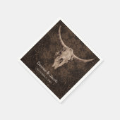 Rustic Elegant Wedding Brown Western Bull Skull Servet (Hoek)