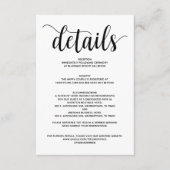 Rustic Elegant Wedding Details Enclosure Card Informatiekaartje (Voorkant)