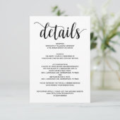 Rustic Elegant Wedding Details Enclosure Card Informatiekaartje (Staand voorkant)