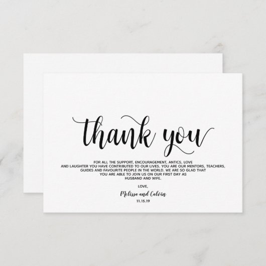 Rustic Elegant Wedding Hartelijk dank Informatiekaartje (Voorkant / Achterkant)