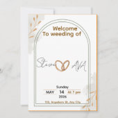 Rustic Elegant Wedding Invitation Kaart (Voorkant)