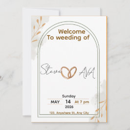 Rustic Elegant Wedding Invitation Kaart