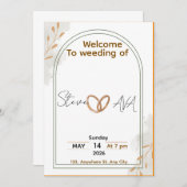 Rustic Elegant Wedding Invitation Kaart (Voorkant / Achterkant)