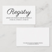 Rustic Elegant Wedding Registry Enclosure Card Informatiekaartje (Voorkant / Achterkant)