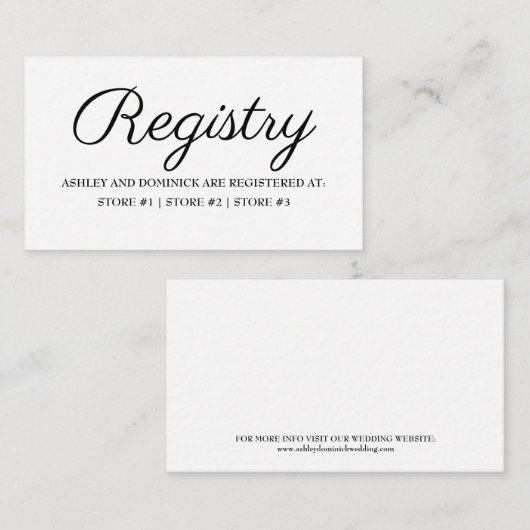 Rustic Elegant Wedding Registry Enclosure Card Informatiekaartje (Voorkant / Achterkant)