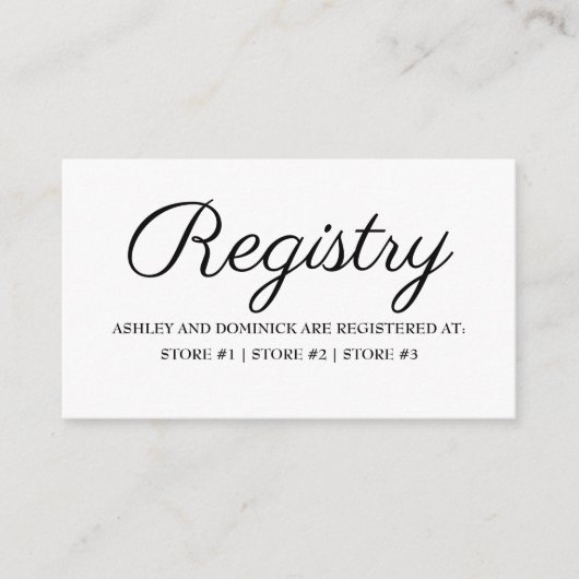 Rustic Elegant Wedding Registry Enclosure Card Informatiekaartje (Voorkant)
